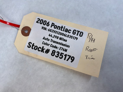 2006 Pontiac GTO RH Passenger Roof Panel Joint Finish Trim Molding OEM