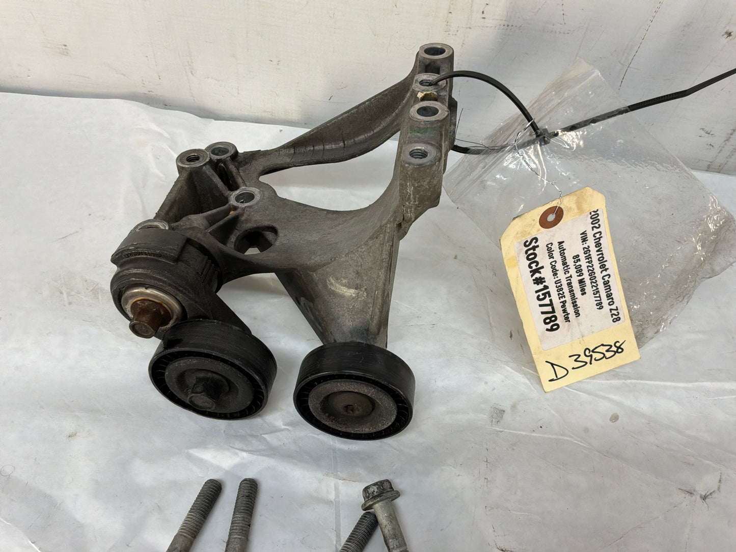 2002 Chevy Camaro Z28 AC Compressor Bracket w/ Hardware OEM - Day's Parts Yard