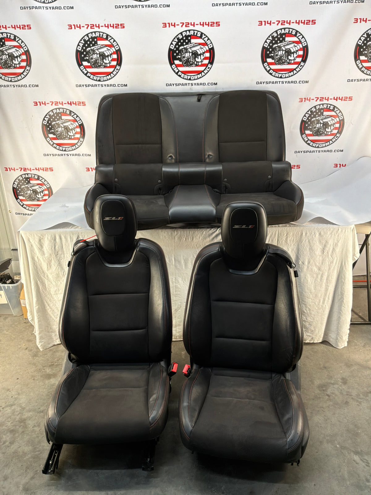 2013 Chevy Camaro ZL1 Seats Black Leather Suede Alcantara Front and Rear OEM