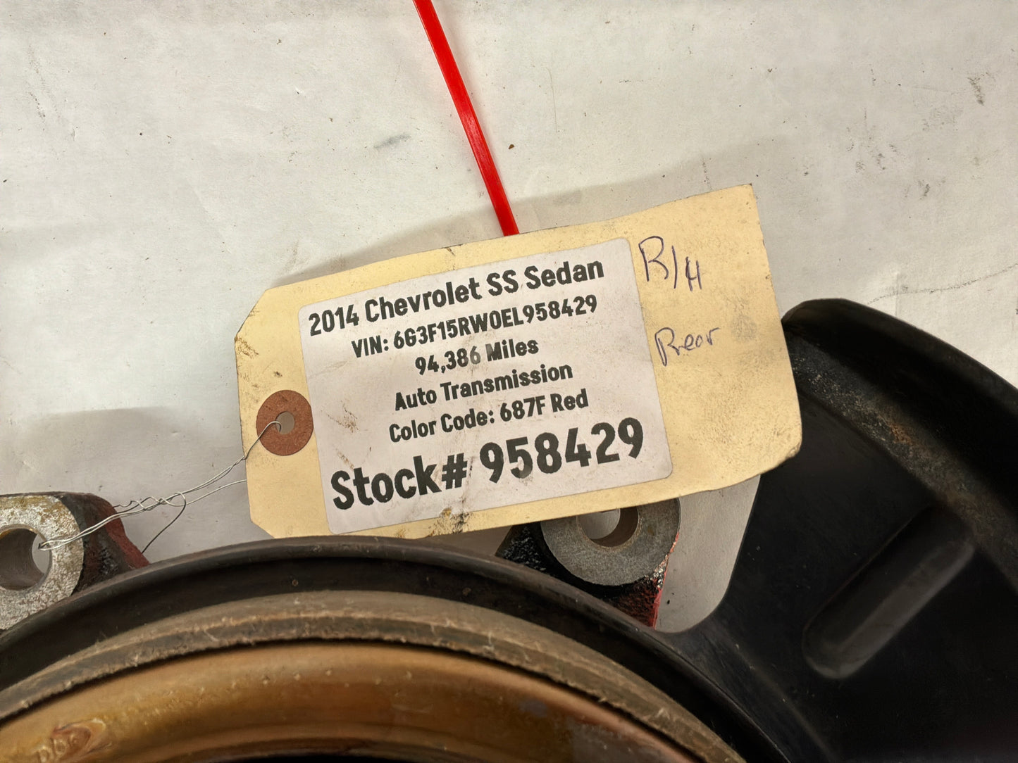 2014 Chevy SS Sedan RH Passenger Rear Suspension Spindle Hub Knuckle Wheel Bearing OEM