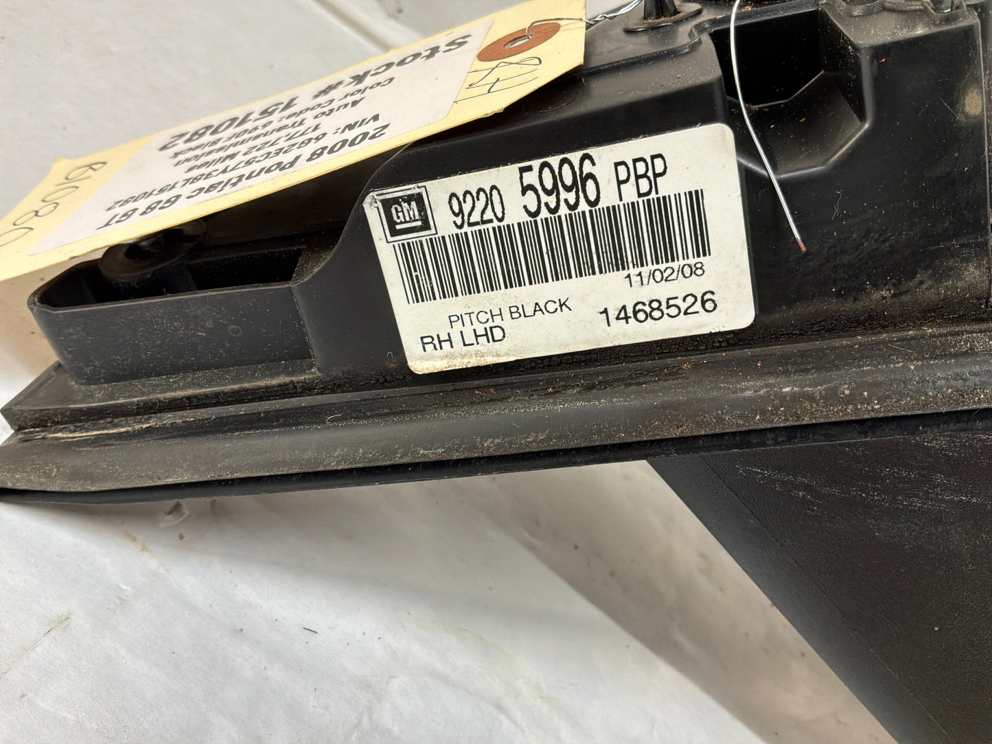 2008 Pontiac G8 GT RH Passenger Exterior Out Side Mirror Black OEM