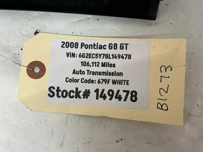 2008 Pontiac G8 GT RH Passenger Rear Interior Door Handle OEM