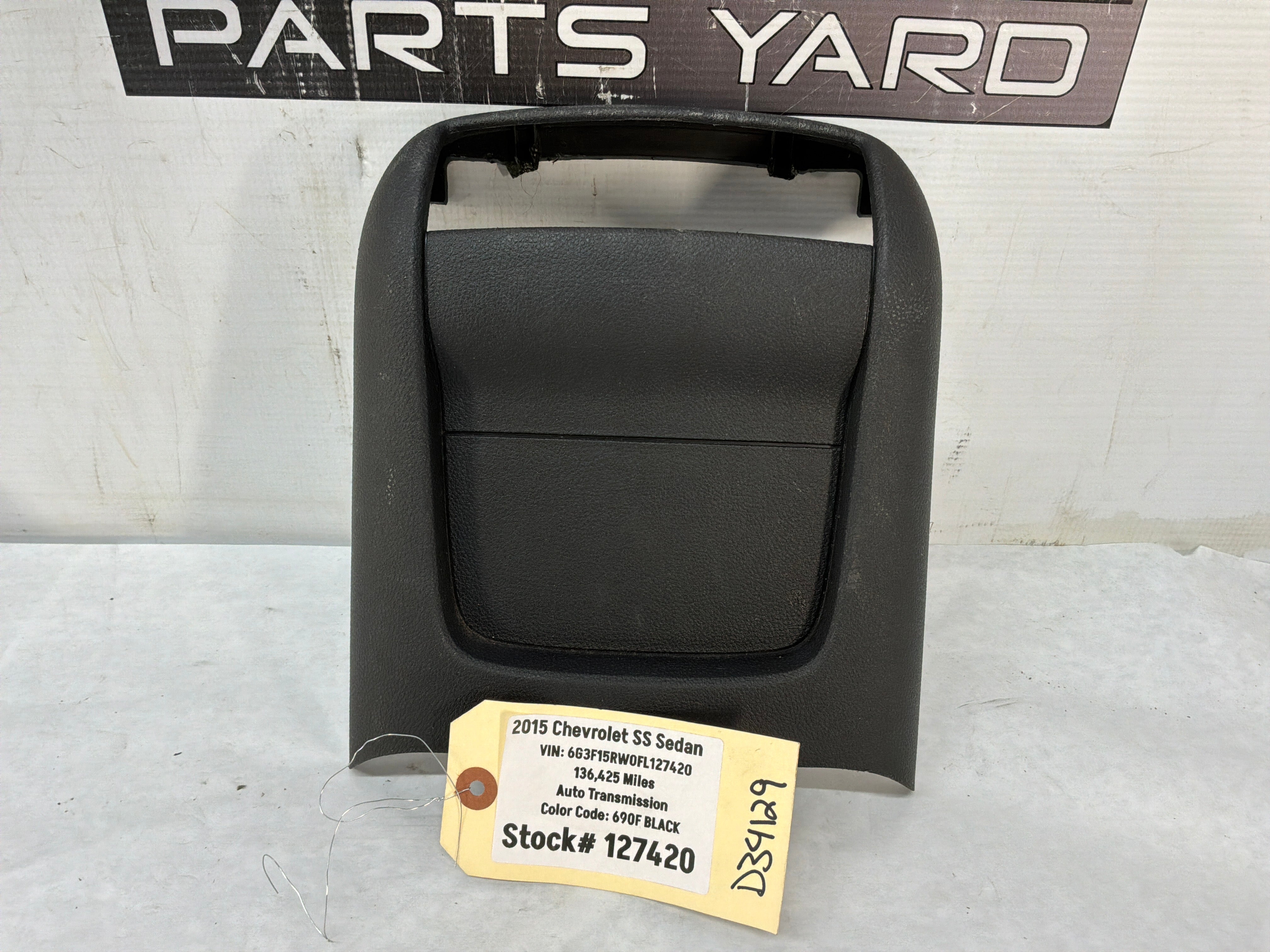 2014 Chevy SS Sedan Center Console Rear Cover Trim Panel OEM