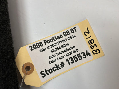 2008 Pontiac G8 GT Trunk Deck Lid Liner Carpet Felt OEM