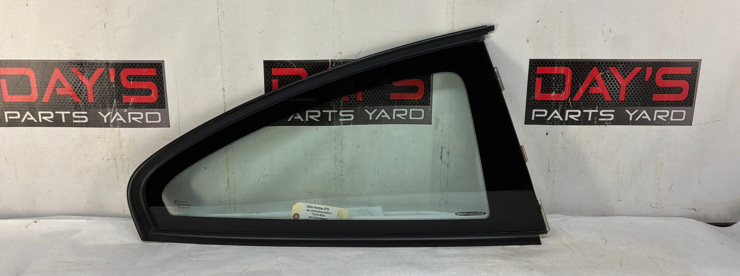 2005 Pontiac GTO RH Passenger Rear Quarter Window Glass OEM