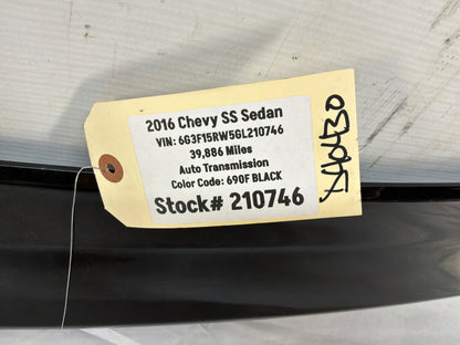 2016 Chevy SS Sedan Trunk Deck Lid Spoiler Wing Black OEM