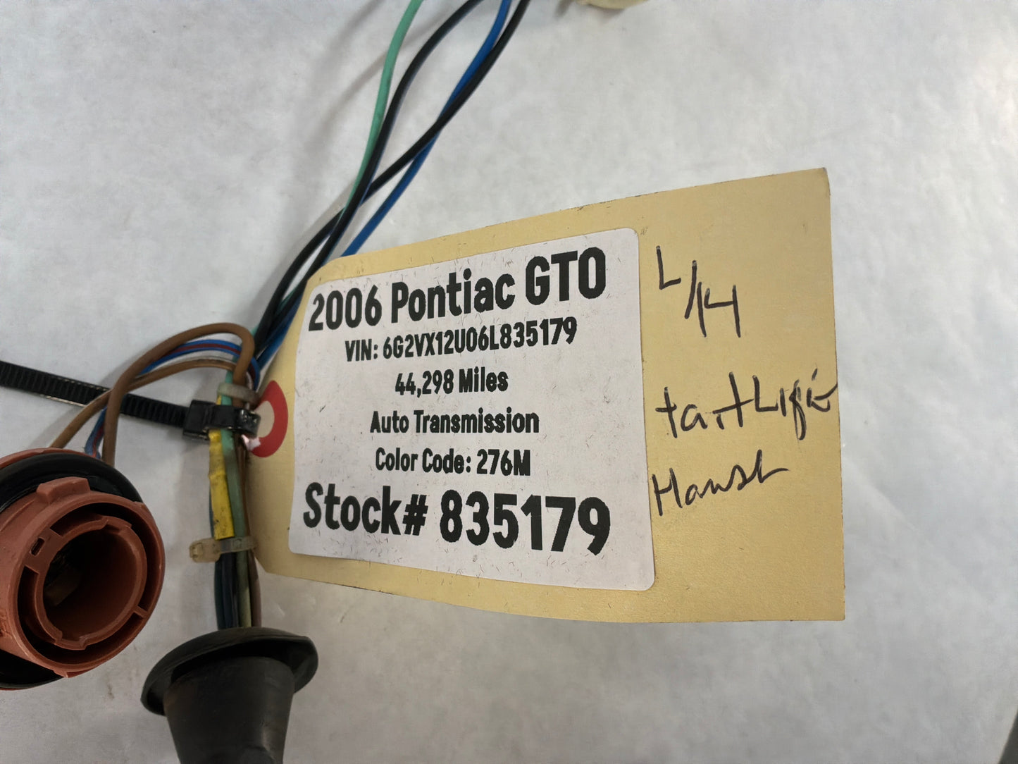 2006 Pontiac GTO RH & LH Taillight Tail Light Wire Wiring Harness Sockets OEM