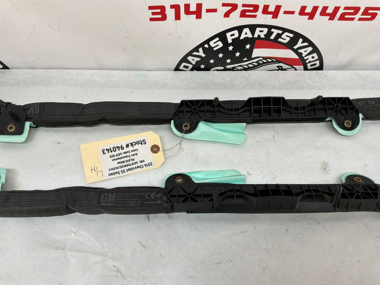 2014 Chevrolet SS Sedan RH & LH Roof Side Rail Curtain Airbag Air Bag Set OEM
