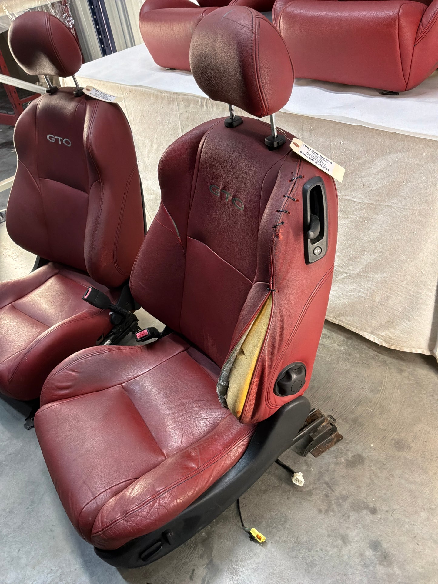 2004 Pontiac GTO Red Leather Seats Fronts and Rears OEM