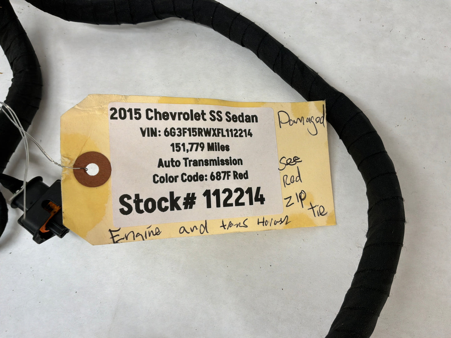 2015 Chevy SS Sedan Engine Motor Transmission Wire Wiring Harness OEM