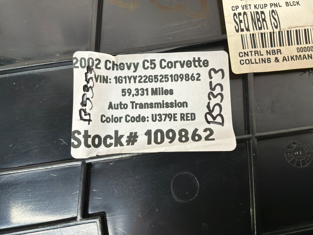 2002 Chevy C5 Corvette RH Passenger Footwell Floor Carpet Fuse Kick Panel Cover OEM