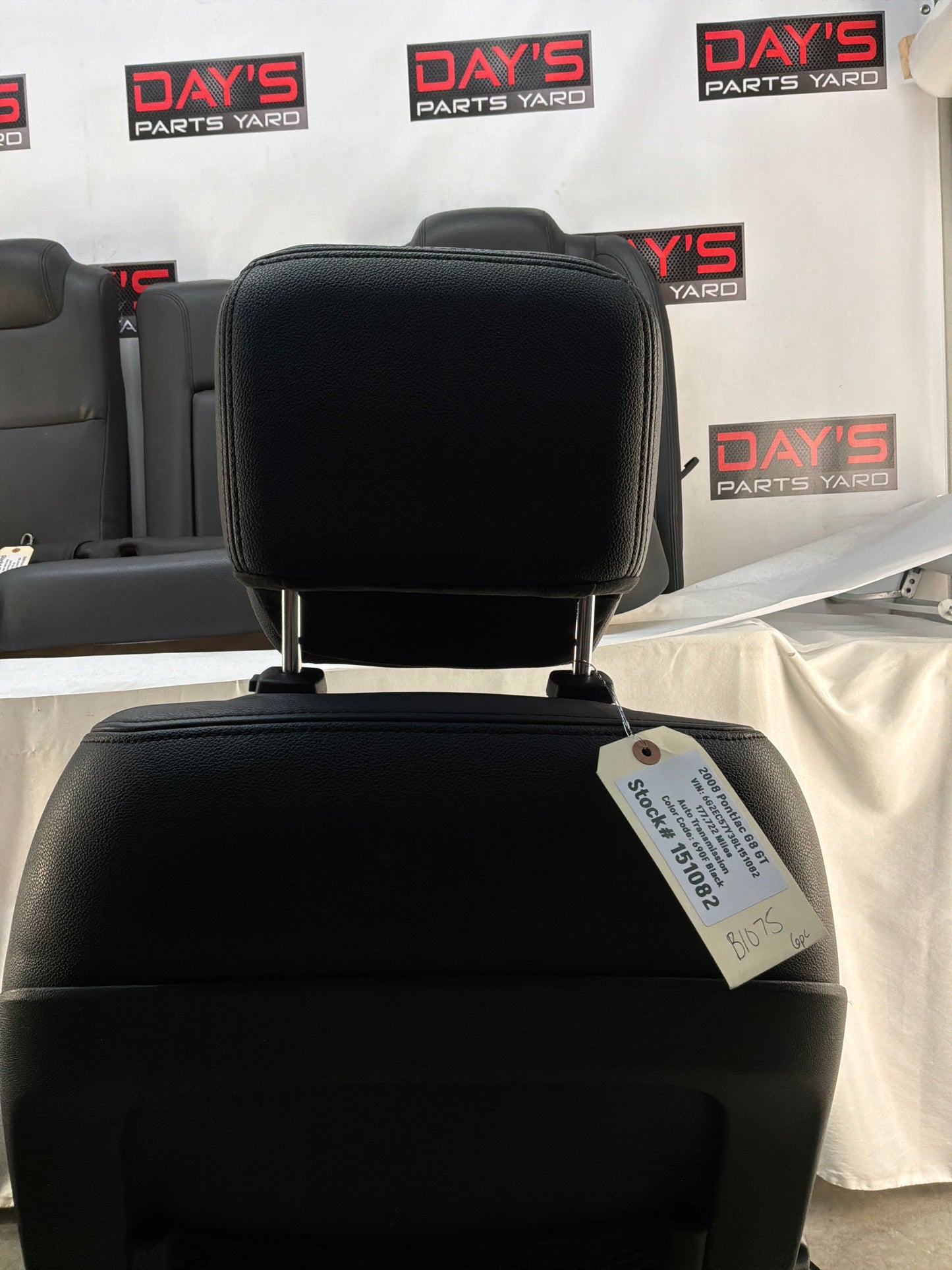 2008 Pontiac G8 GT Seats Fronts and Rears Black Leather OEM