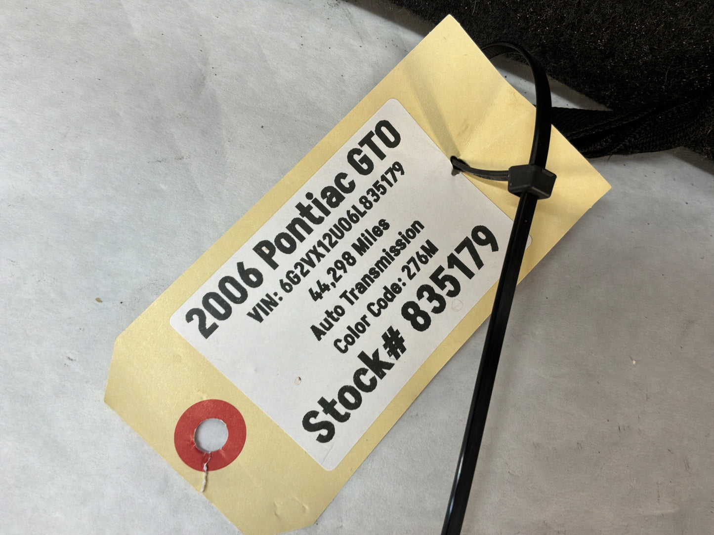 2006 Pontiac GTO Spare Wheel Tire Trunk Carpet Cargo Cover OEM