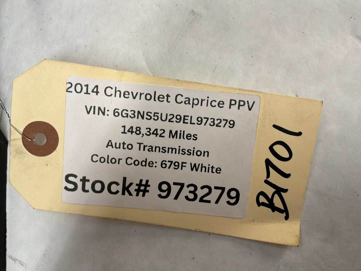 2014 Chevy Caprice PPV RH Passenger Rear Fender Wheel House Well Liner OEM