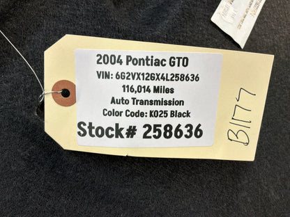2004 Pontiac GTO Trunk Interior Fuel Tank Trim Carpet Cover Liner Panel OEM