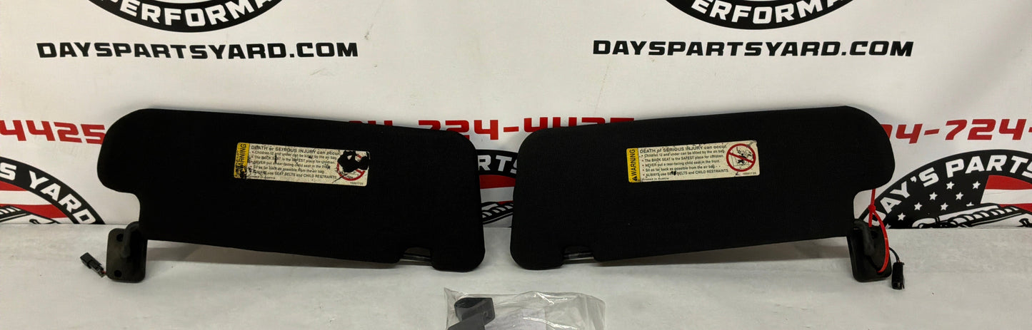 2004 Pontiac GTO RH & LH Sun Visors Sunvisors w/ Clips OEM