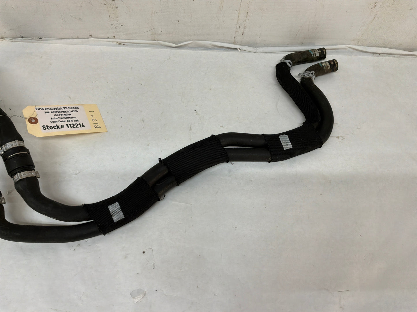 2015 Chevy SS Sedan HVAC Heater Core Hose Lines Tubes OEM
