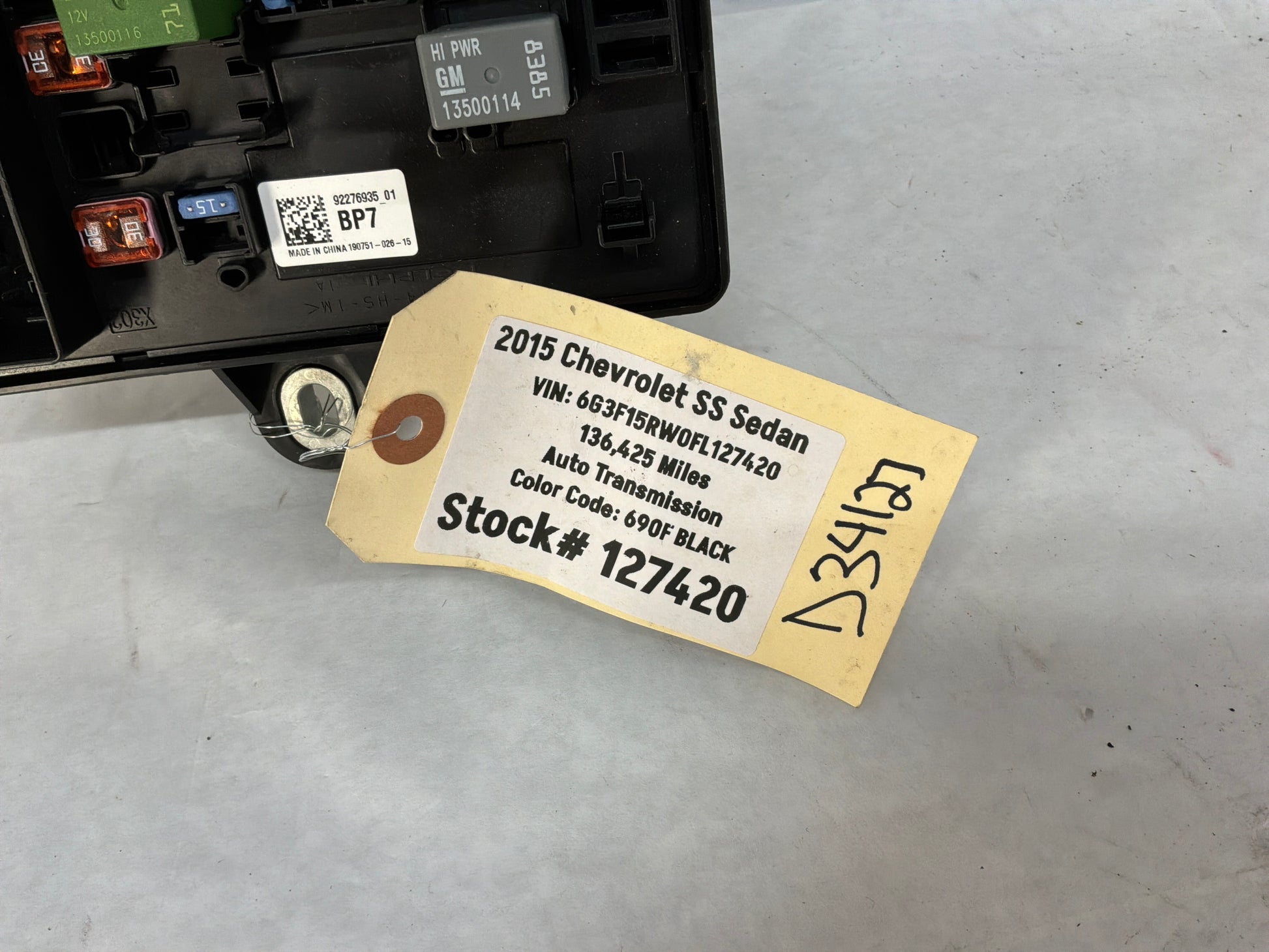 2015 Chevy SS Sedan Rear Trunk Fuse Relay Body Harness Junction Box Block Panel OEM - Day's Parts Yard