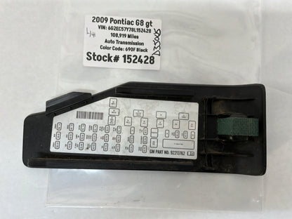 2009 Pontiac G8 GT Interior Kick Panel Fuse Box Cover Panel Door Trim OEM - Day's Parts Yard
