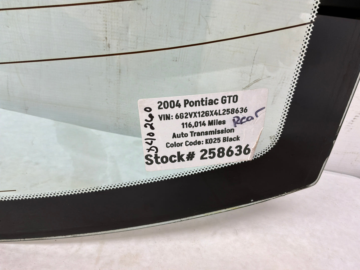 2004 Pontiac GTO Rearview Rear View Window Glass Windshield OEM