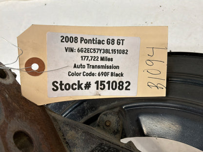2008 Pontiac G8 GT LH Driver Front Suspension Spindle Knuckle Hub Assembly OEM