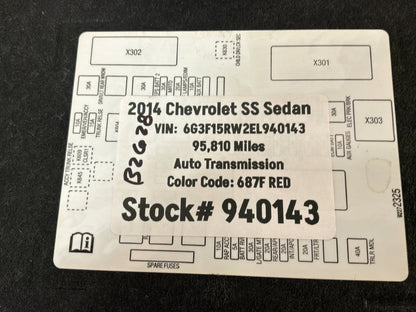 2014 Chevy SS Sedan Battery Stowage Access Hole Door Felt Trim Cover OEM