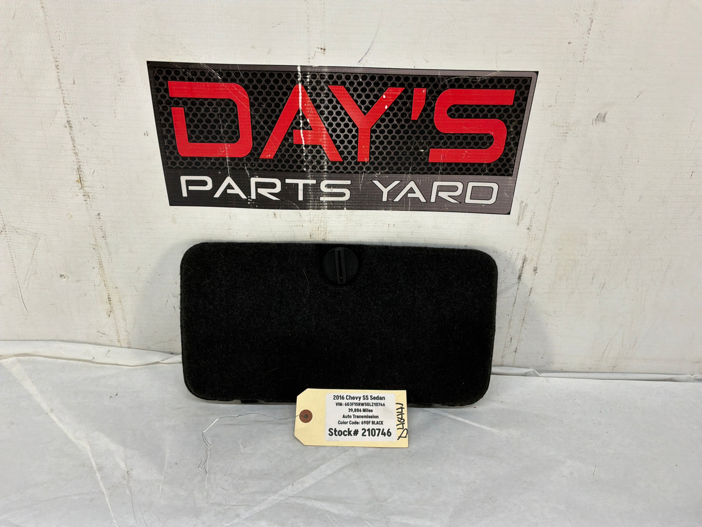 2016 SS Sedan Battery Stowage Access Hole Door Trim Felt Carpet OEM