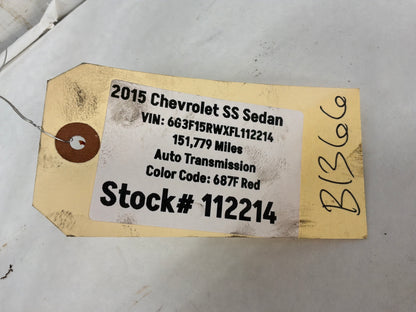 2015 Chevy SS Sedan AC Air Conditioner Line Hose Tube Pipe OEM