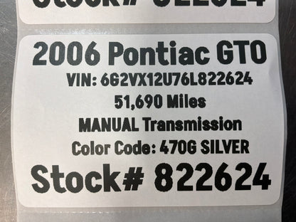 2006 Pontiac GTO RH & LH Console Interior Black Suede Trim Panels OEM