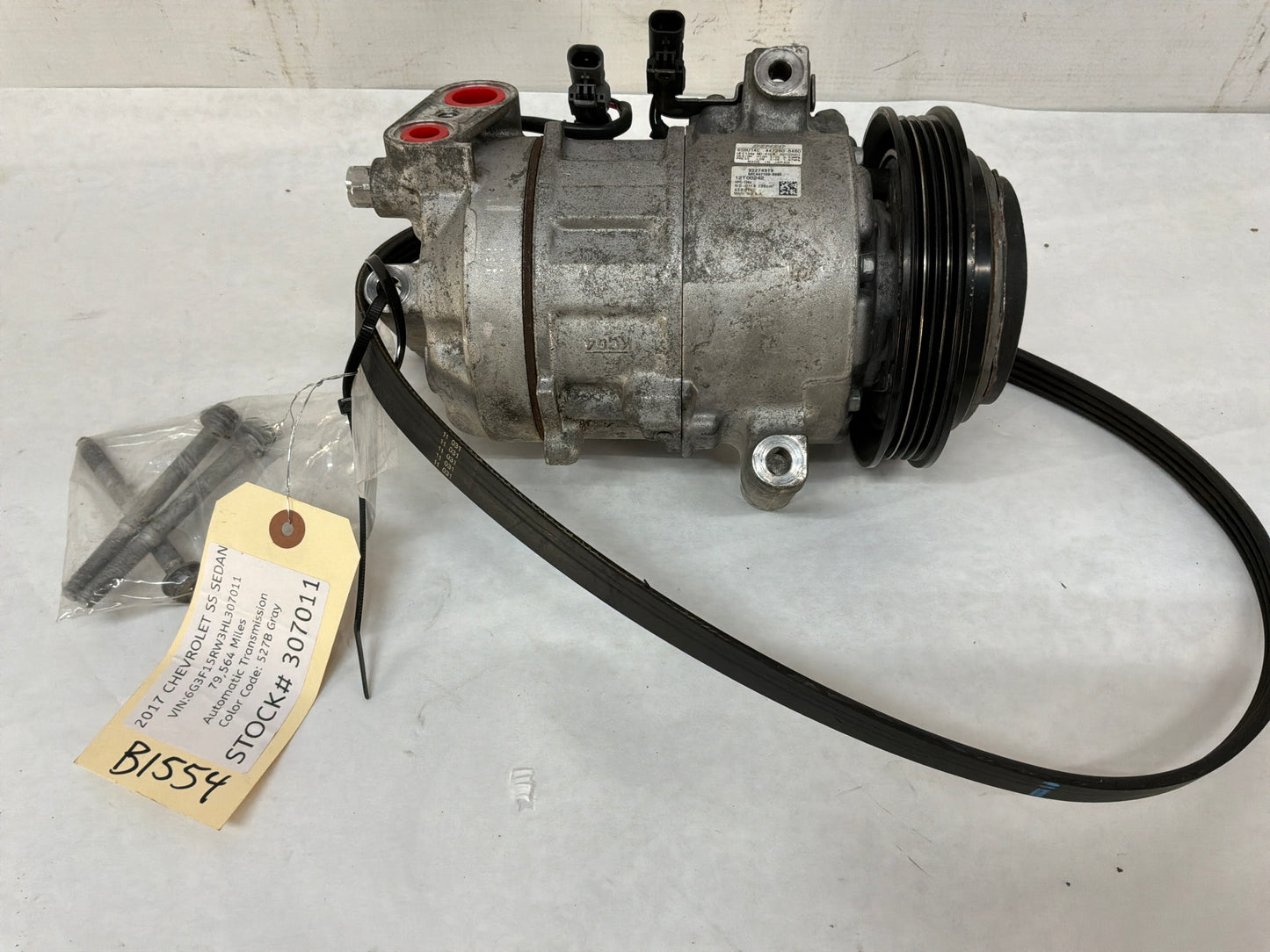 2017 Chevy SS Sedan AC A/C Air Conditioner Compressor w/ Belt and Hardware OEM