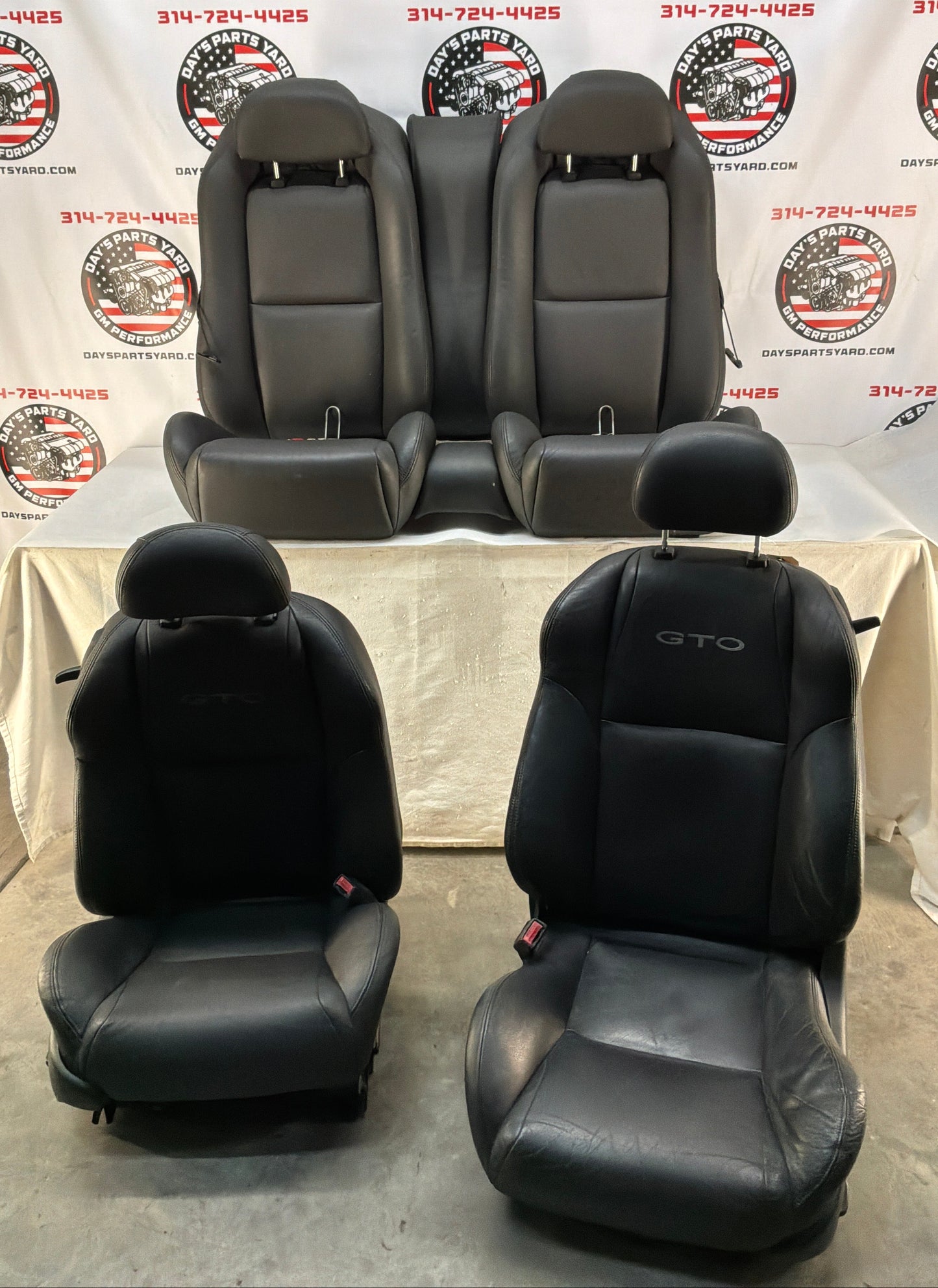 2005 Pontiac GTO Black Leather Front and Rear Seats Set OEM