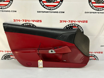 2007 Chevy C6 Corvette Convertible LH Driver Interior Door Panel Red OEM