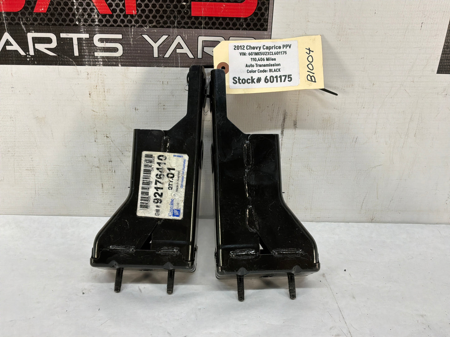 2012 Chevy Caprice PPV Rear Impact Bar Mounting Brackets Sleeves OEM - Day's Parts Yard