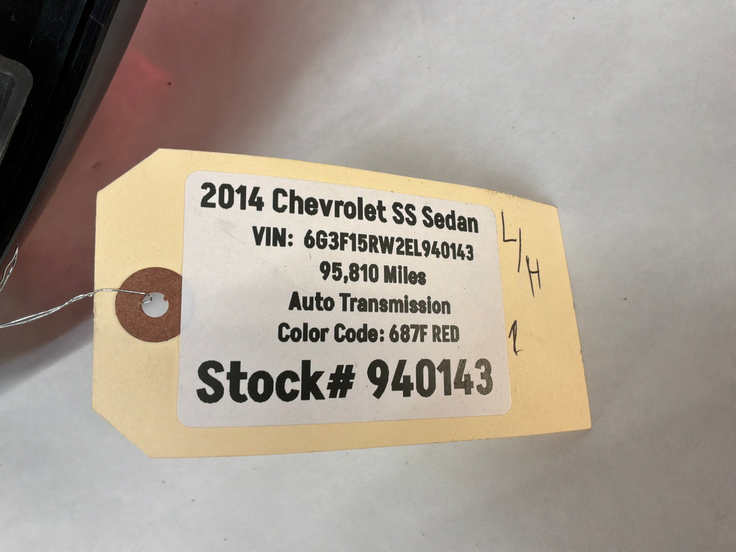 2014 Chevy SS Sedan LH Driver Outer Tail Light Taillight Stop Lamp OEM