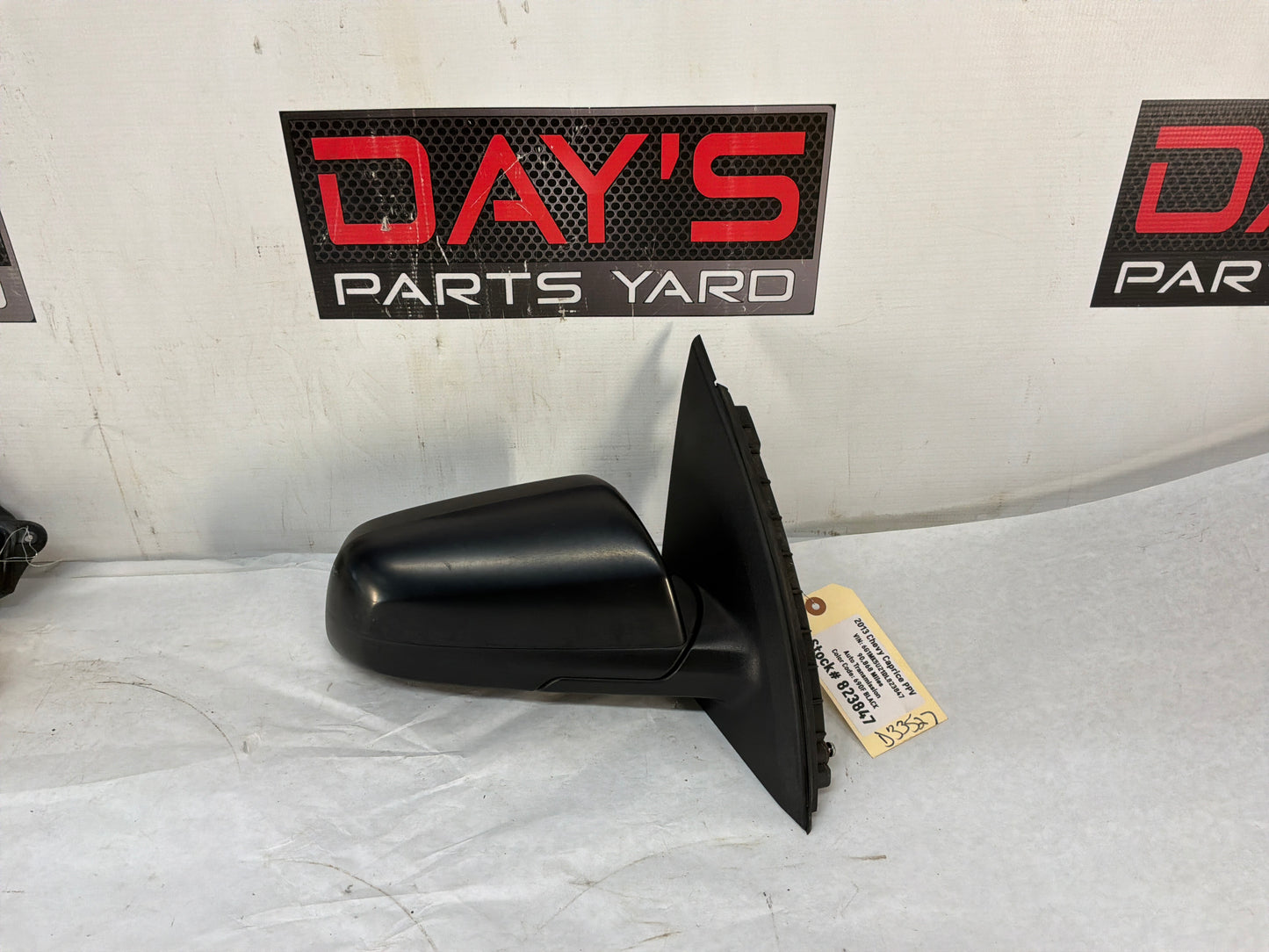 2013 Chevy Caprice PPV RH Passenger Exterior Out Side Mirror Black OEM - Day's Parts Yard