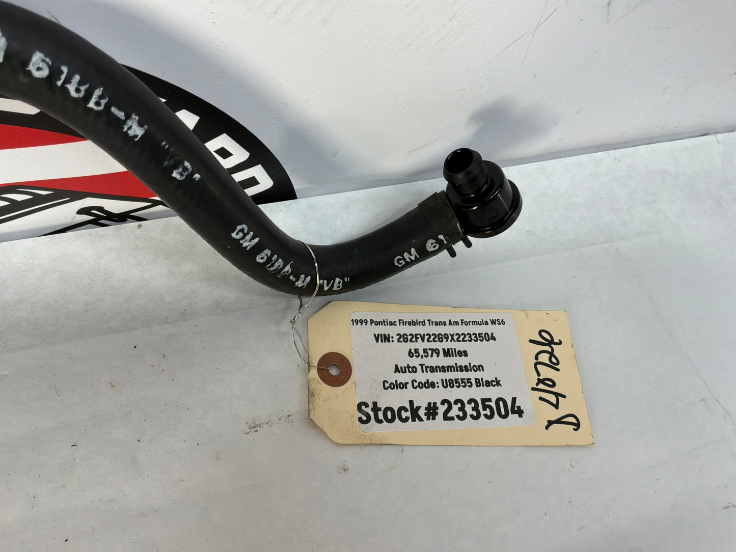 1999 Pontiac Firebird Trans Am Formula WS6 Brake Booster Vacuum Hose Line Tube OEM
