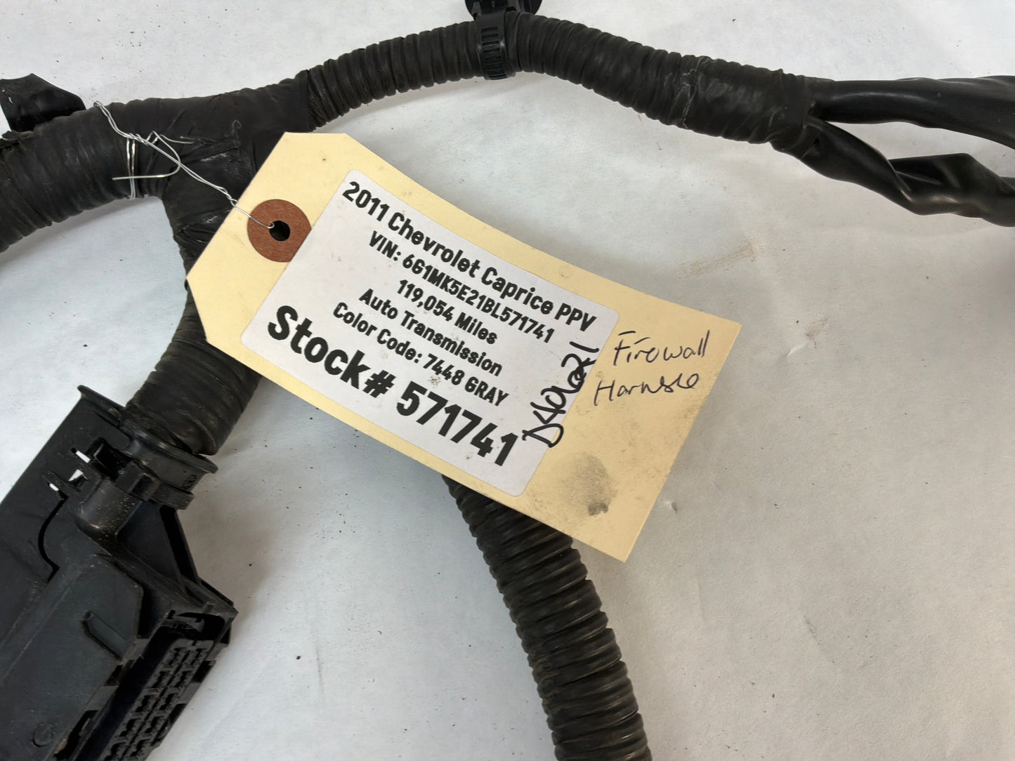 2011 Chevy Caprice PPV Fire Wall Engine Motor Bay Front Chassis Wire Wiring Harness OEM