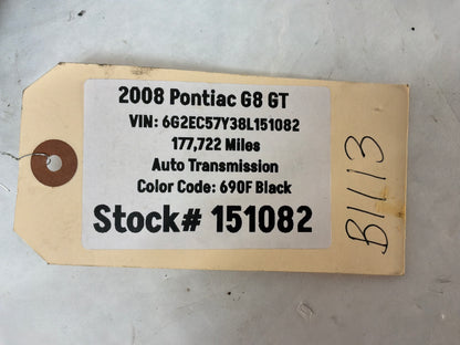 2008 Pontiac G8 GT RH Passenger Rear Exterior Door Handles Black and Chrome OEM