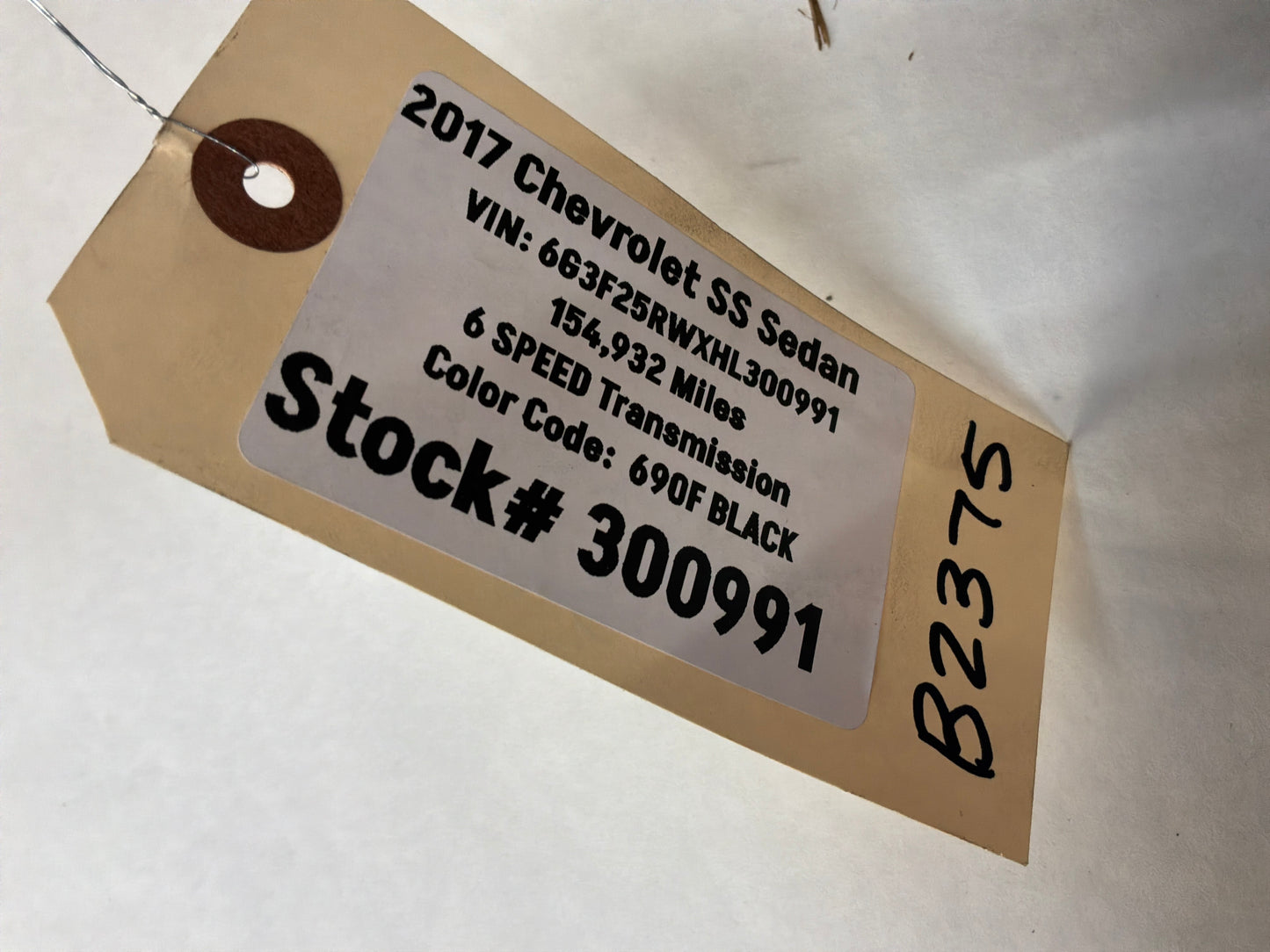 2017 Chevy SS Sedan LH Driver Rear Interior Door Panel Trim OEM