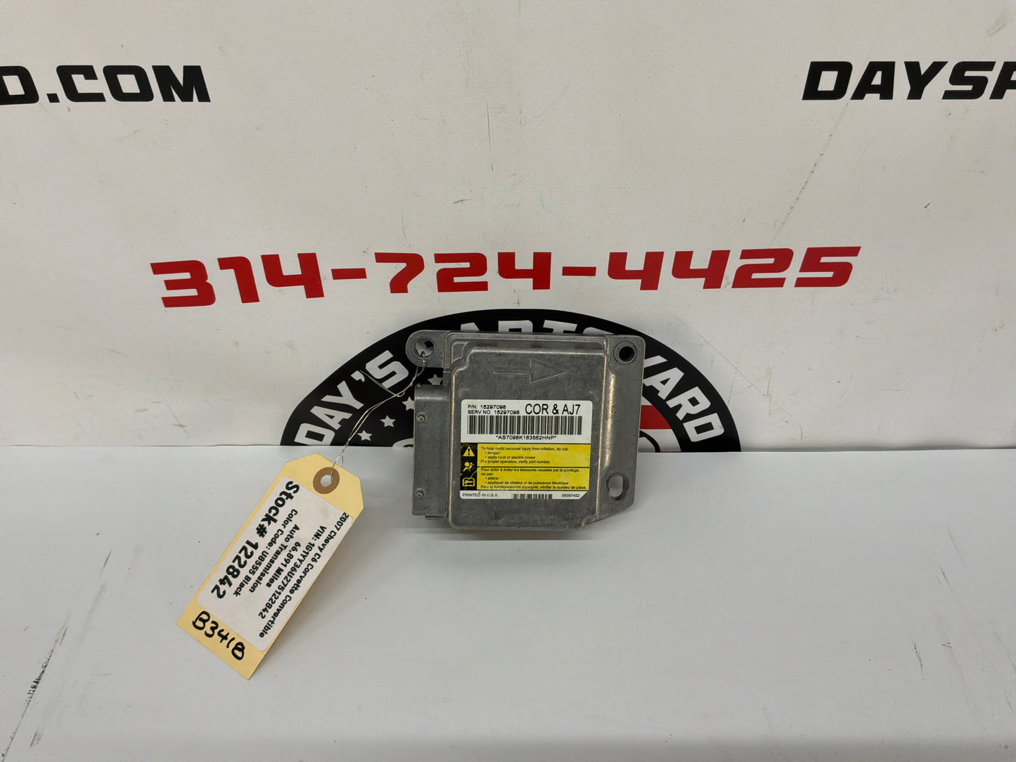 2007 Chevy C6 Corvette Convertible Airbag Sensing Diagnostic Crash Module OEM
