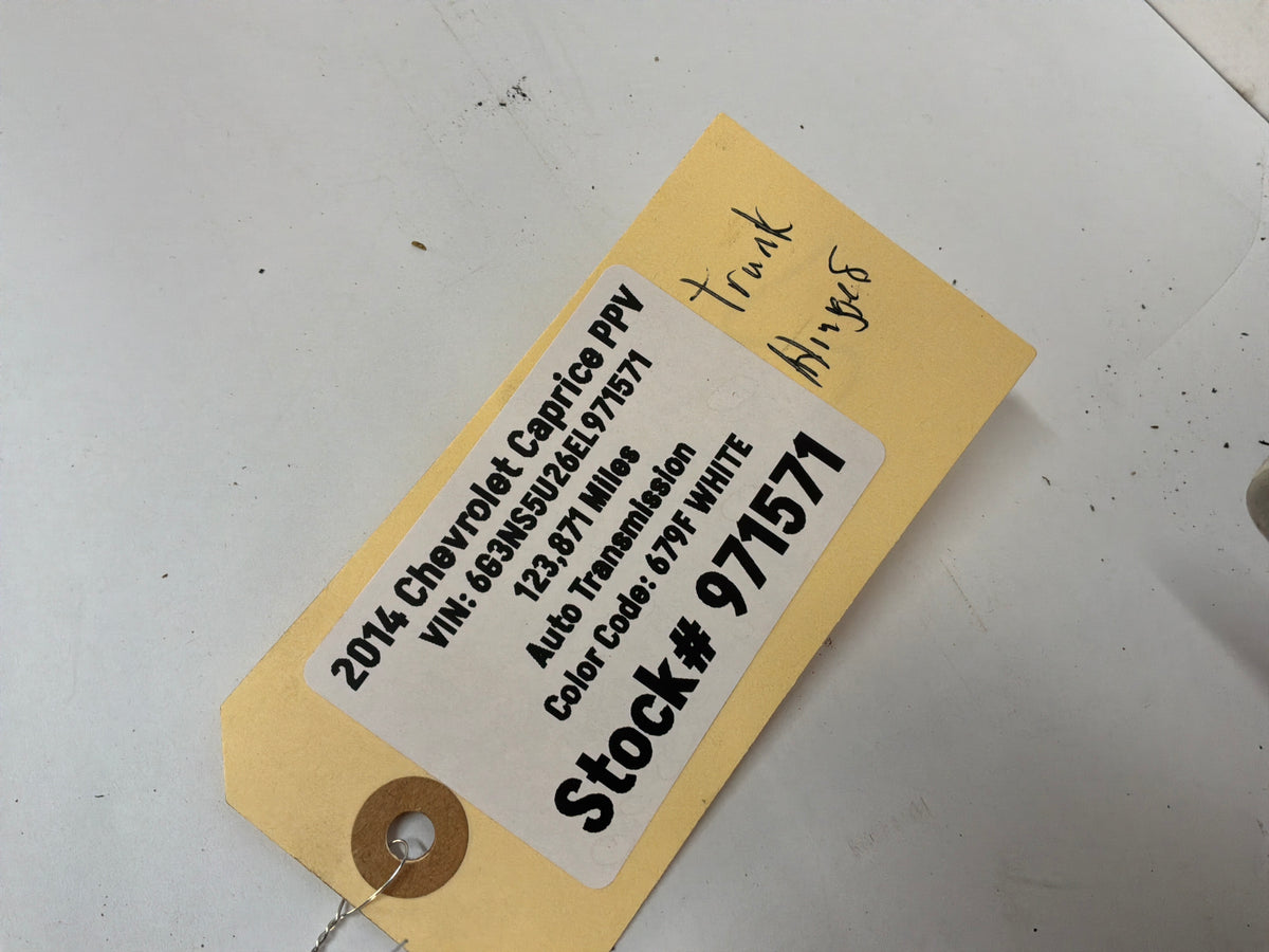 2014 Chevy Caprice PPV RH & LH Trunk Deck Lid Hinges OEM