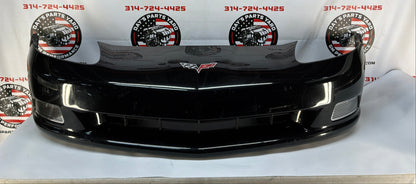 2007 Chevy C6 Corvette Convertible Complete Front Bumper Cover Panel Black OEM