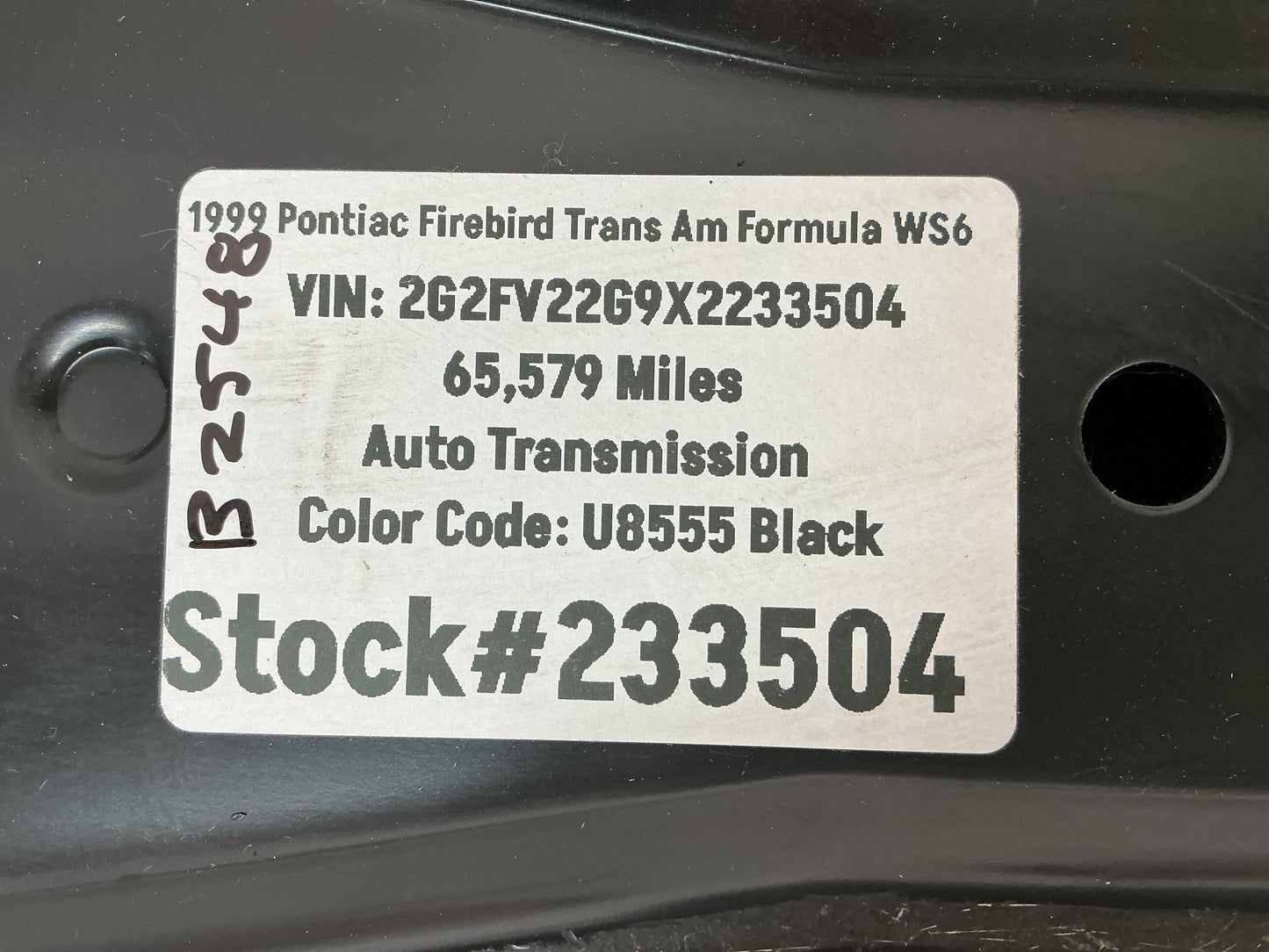 1999 Pontiac Firebird Trans Am Formula WS6 Factory OEM Spare Tire Jack Tool Kit Assembly