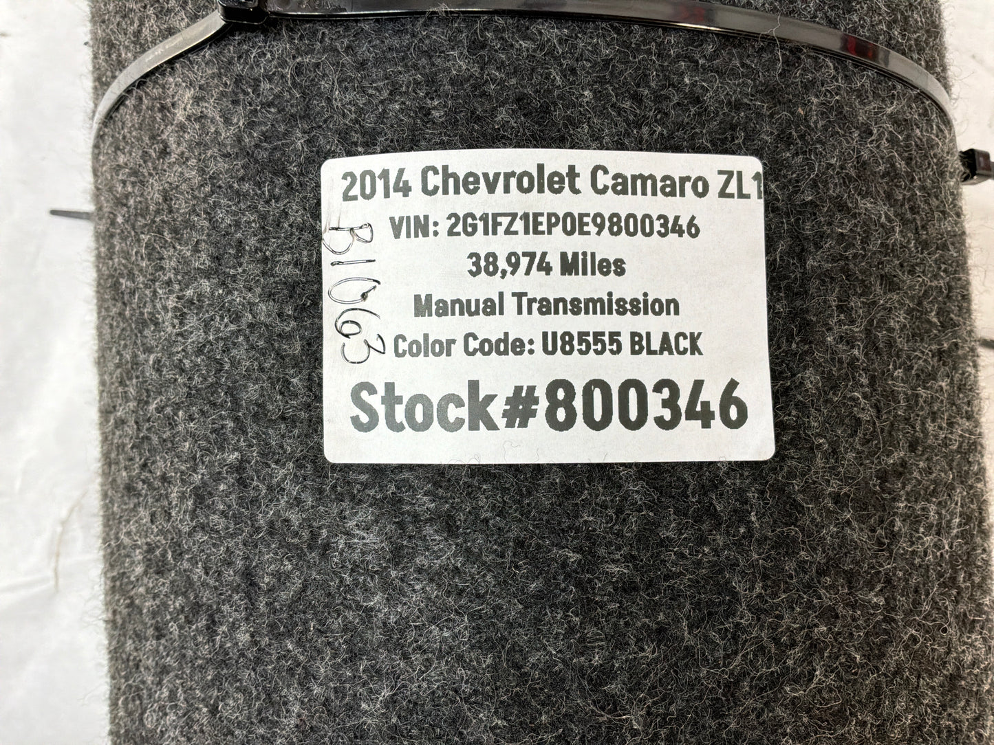 2014 Chevy Camaro ZL1 Trunk Spare Tire Compartment Carpet Floor Cover Panel OEM