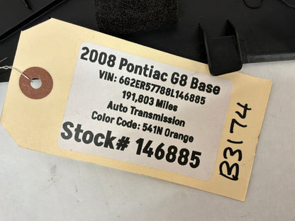 2008 Pontiac G8 Base LH Driver Dash Console Trim OEM