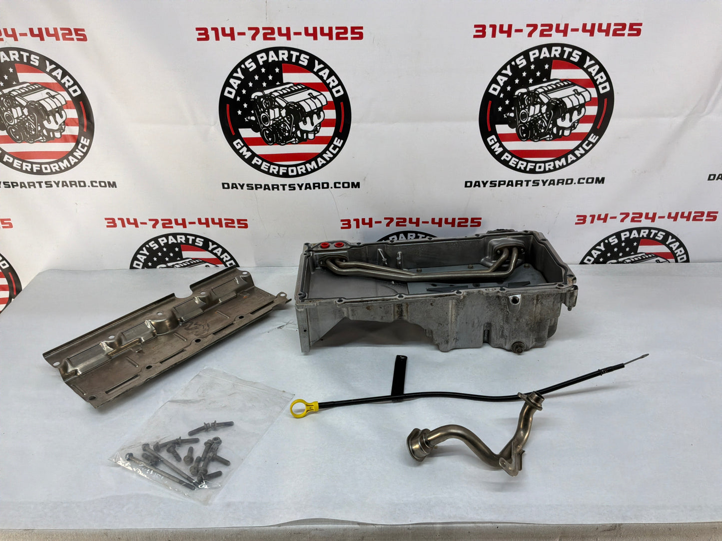 2005 Pontiac GTO Complete Oil Pan Assembly Pick Up Tube Windage Tray Dip Stick OEM