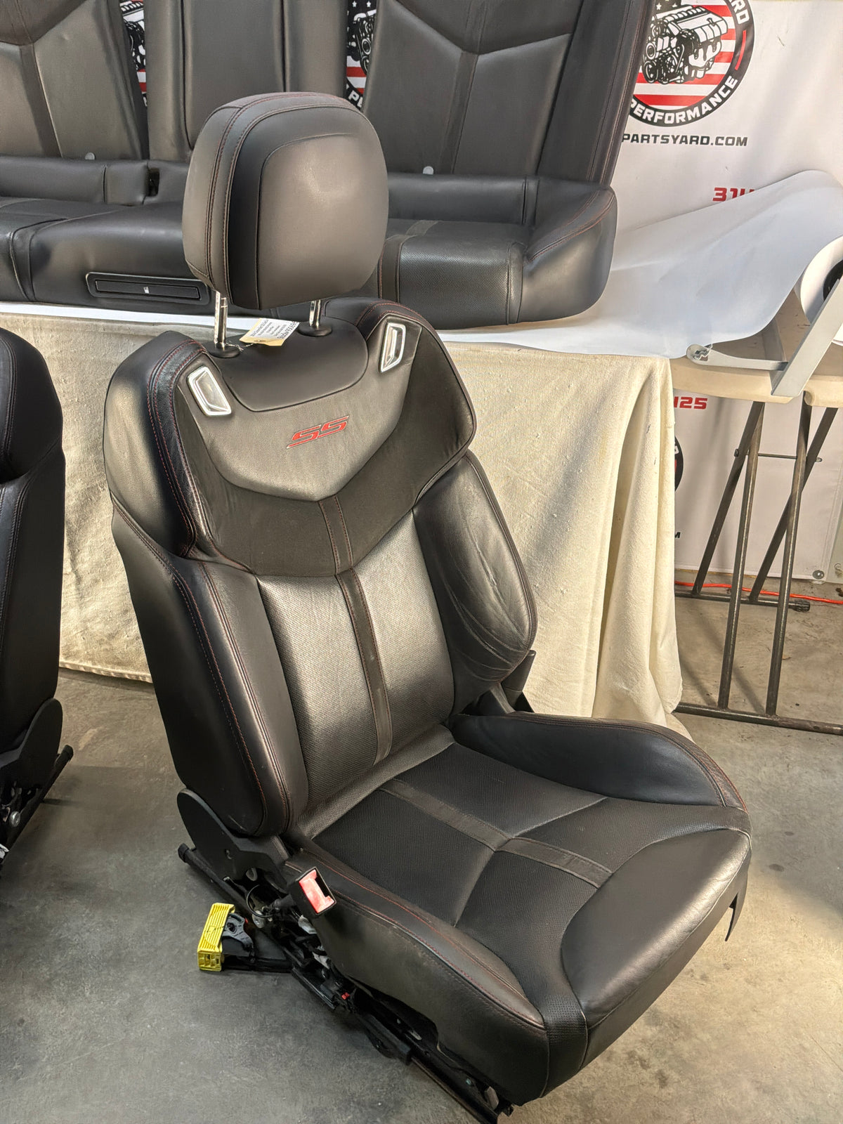 2014 Chevy SS Sedan Seats Fronts and Rears Black Leather Alcantara Suede OEM