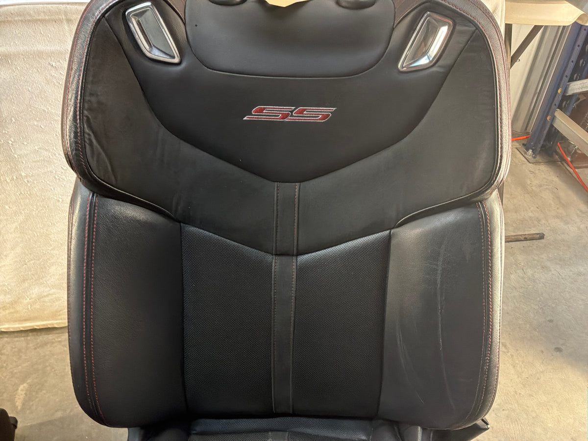 2014 Chevy SS Sedan Seats Fronts and Rears Black Leather Alcantara Suede OEM