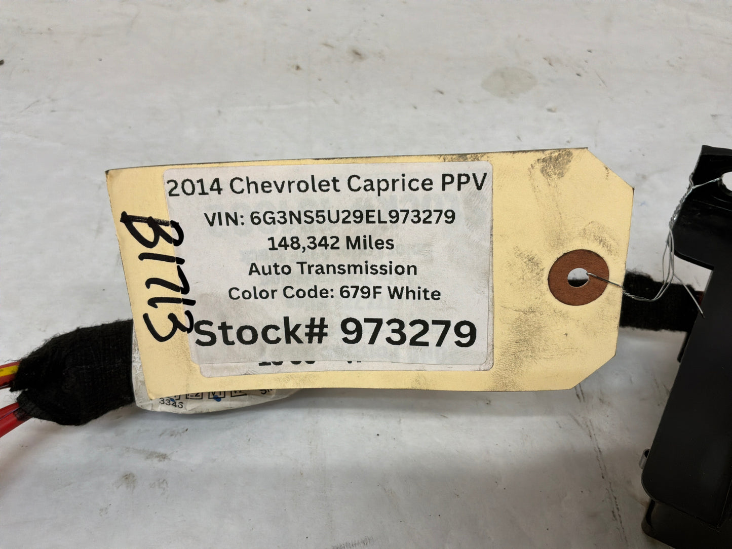 2014 Chevy Caprice PPV Rear Interior Trunk Compartment Fuse Block Box Harness OEM