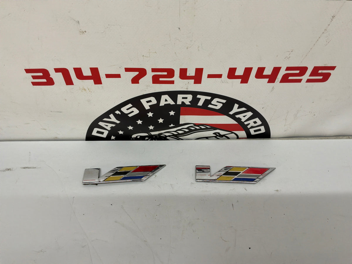 2009 Cadillac CTS-V RH & LH Badges Emblems OEM